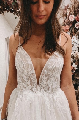 Robes de mariée en dentelle simples | Robes de mariée Boho ligne A_3