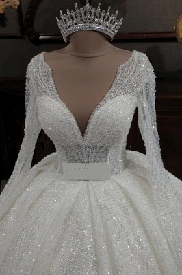 Robes de mariée princesse paillettes | Robes de mariée à manches_3