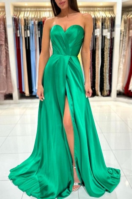 Robe de soirée verte simple | Robes de bal de promo longues pas chères_5