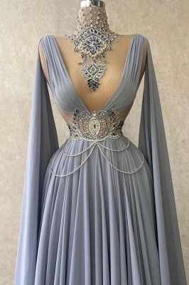 Robes de soirée de luxe avec perles | Robe de bal en mousseline chic_2