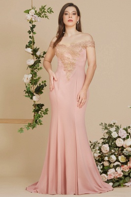 Robe de soirée sirène avec appliques d'or bonne qualité_1