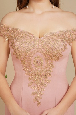 Robe de soirée sirène avec appliques d'or bonne qualité_3