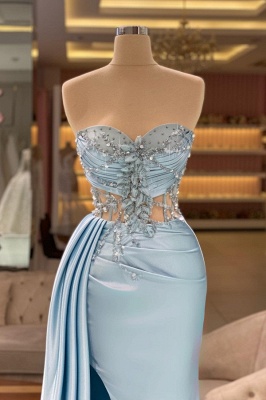 Robe de soirée longue bustier avec perles chic pas cher_2