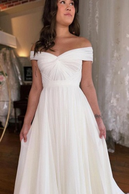 Robe de mariée en mousseline simple chic pas cher_4