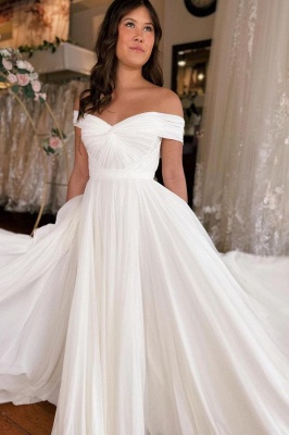 Robe de mariée en mousseline simple chic pas cher_3