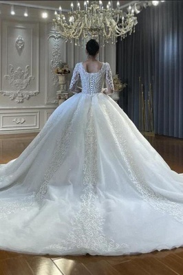 Robe de mariée princesse de luxe en dentelles haute couture sur mesures chic et unique_3