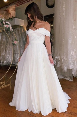 Robe de mariée en mousseline simple chic pas cher_2