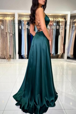 Robes de soirée simples vert foncé | Robes de bal longues pas cher_2