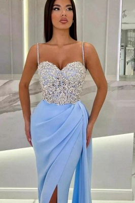 Belles robes de soirée à paillettes | Robes de bal bleues longues pas cher_2