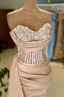 Robes de soirée élégantes longues champagne | Robes de bal à paillettes_3