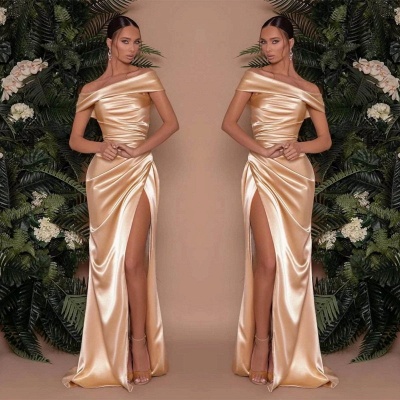 Robes de soirée simples champagne | Robes de bal longues pas cher_2