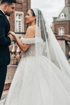 Robes de mariée extravagantes princesse | Robes de mariée en dentelle avec des paillettes_3