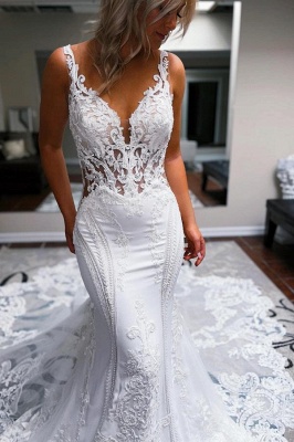 Robes de mariée de créateurs avec dentelle | Robes de mariée style sirène_3