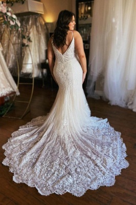 Robe de mariée de créateur grande taille | Robes de mariée en dentelle sirène_2