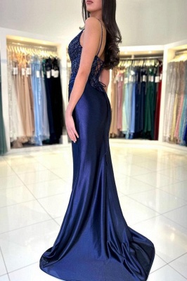 Robes De Soirée Sexy Longues Bleu Marine | Robes de bal avec dentelle_2