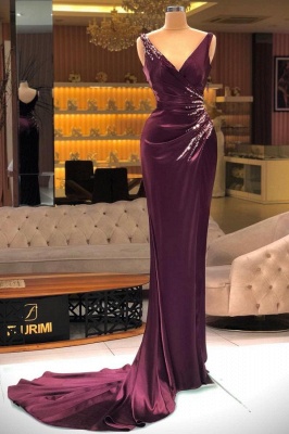 Robe de soirée sexy longue col V | Robes de bal à paillettes_1