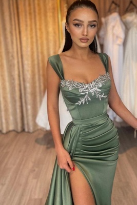 Robes de soirée vert poussiéreux longues | Robes de bal à paillettes_3