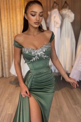 Robes de soirée vert poussiéreux longues | Robes de bal à paillettes_2