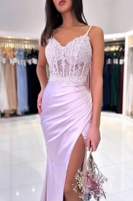 Belles robes de soirée longues roses | Robes de bal avec dentelle_4