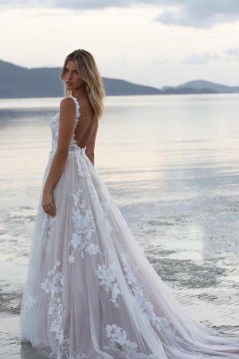 Robe de mariée Boho avec dentelle | Robes de mariée de créateurs Ligne A_2