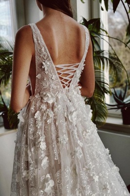 Robes de mariée élégantes avec paillettes | Robes de mariée Une ligne dentelle_4