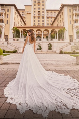 Robes de mariée sirène simples | Robes de mariée avec dentelle dos nu_3