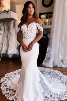 Belles robes de mariée longues en dentelle | Robes de mariée avec train_1