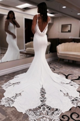 Robes de mariée simples avec dentelle | Robes de mariée sirène_2