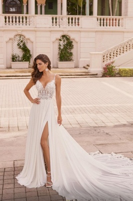 Robes de mariée sirène simples | Robes de mariée avec dentelle dos nu_2