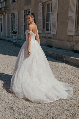 Belles robes de mariée Ligne A | Robes de mariée de couleur crème_4