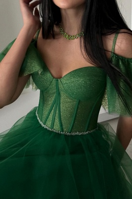 Robes de bal courtes vert | Robes de soirée Une ligne_2