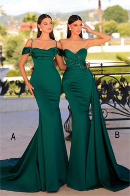 Robes de soirée simples longues | Robes de bal vert pas cher_2