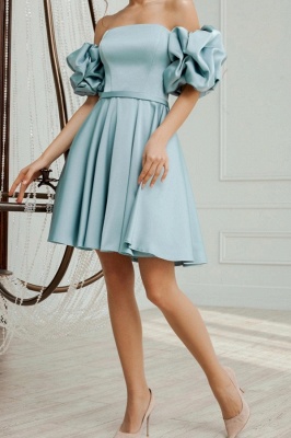 Robe de bal courte bleu | Robes de bal simples en ligne_2