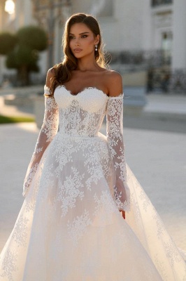 Robes de mariée en dentelle longue | Robe de mariée avec manches_3