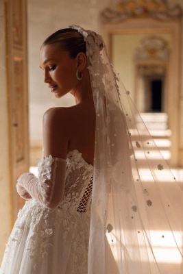 Robe de mariée A-ligne | Robe de mariée en dentelle et tulle_4