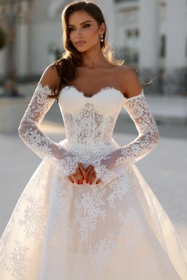 Robes de mariée en dentelle longue | Robe de mariée avec manches_4