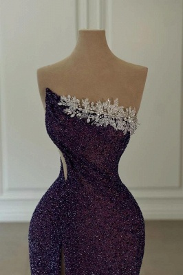 Robes de soirée élégantes à paillettes | Robes de bal longues violettes_2