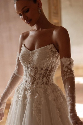 Robe de mariée A-ligne | Robe de mariée en dentelle et tulle_3