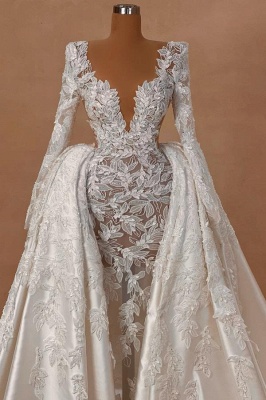 Belles robes de mariée décolleté en V | Robes de mariée avec dentelle_2