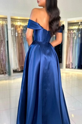 Robes de soirée longues en bleu roi | Robes de bal simples à prix abordable._4