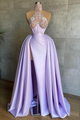 Magnifiques robes de soirée longues et violettes | Robes de bal épurées ornées de dentelle_1