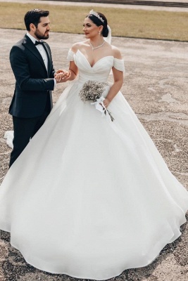 Robes de mariée de créateurs Princesse | Robes de mariée en organza simples