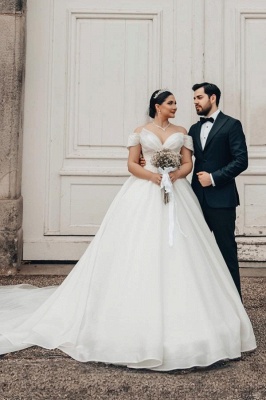 Robes de mariée de créateurs Princesse | Robes de mariée en organza simples_3