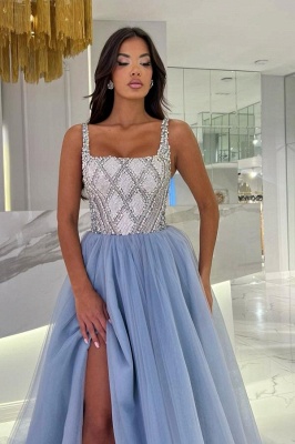 Magnifique robe de bal longue bleue | Robes de soirée en tulle_2