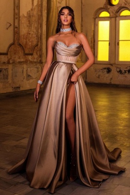 Robes de soirée champagne longues | Robe de bal à paillettes_1