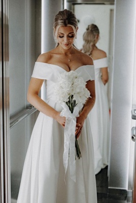 Robe de mariée simple A-line | Robes de mariée en satin_1