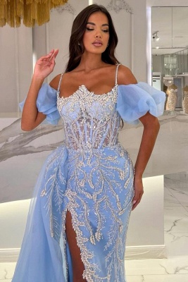 Robe de bal de créateur bleue | Robes de soirée à paillettes_2