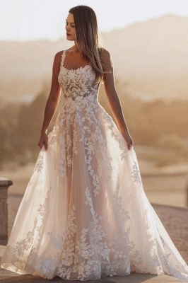 Robe de mariée en dentelle A-line | Robe de mariée dos nu