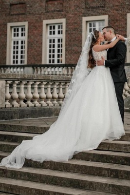 Belle robe de mariée trapèze | Robe de mariée en tulle et dentelle_3