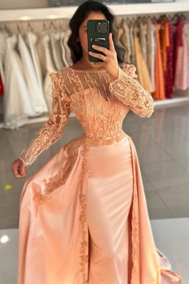 Robe de soirée longue avec dentelle | Robe de bal manches longues_2